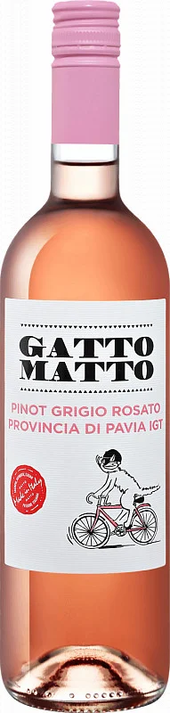 Вино Villa degli Olmi Gatto Matto Pinot Grigio Rosato Provincia di Pavia IGT   Вилла Дельи Ольми Гатто Матто Пино Гриджо Розато Провинция ди Павия 2018 750 мл