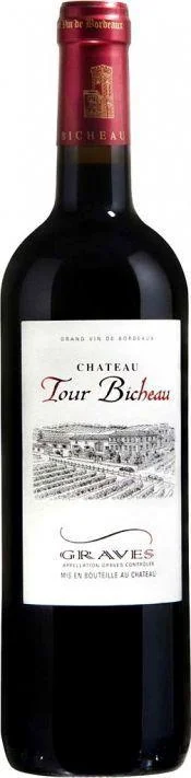 Вино "Chateau Tour Bicheau" Rouge, Graves AOC, "Шато Тур Бишо" Руж, 2011, 750 мл
