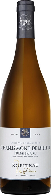 Вино Ropiteau Chablis Premier Cru Mont de Milieu AOC Ропито Шабли Премье Крю Мон де Мильё 2019 750 мл  13,5%