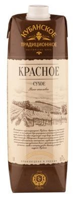 Вино Союз-Вино Кубанское Традиционное красное сухое 1000 мл