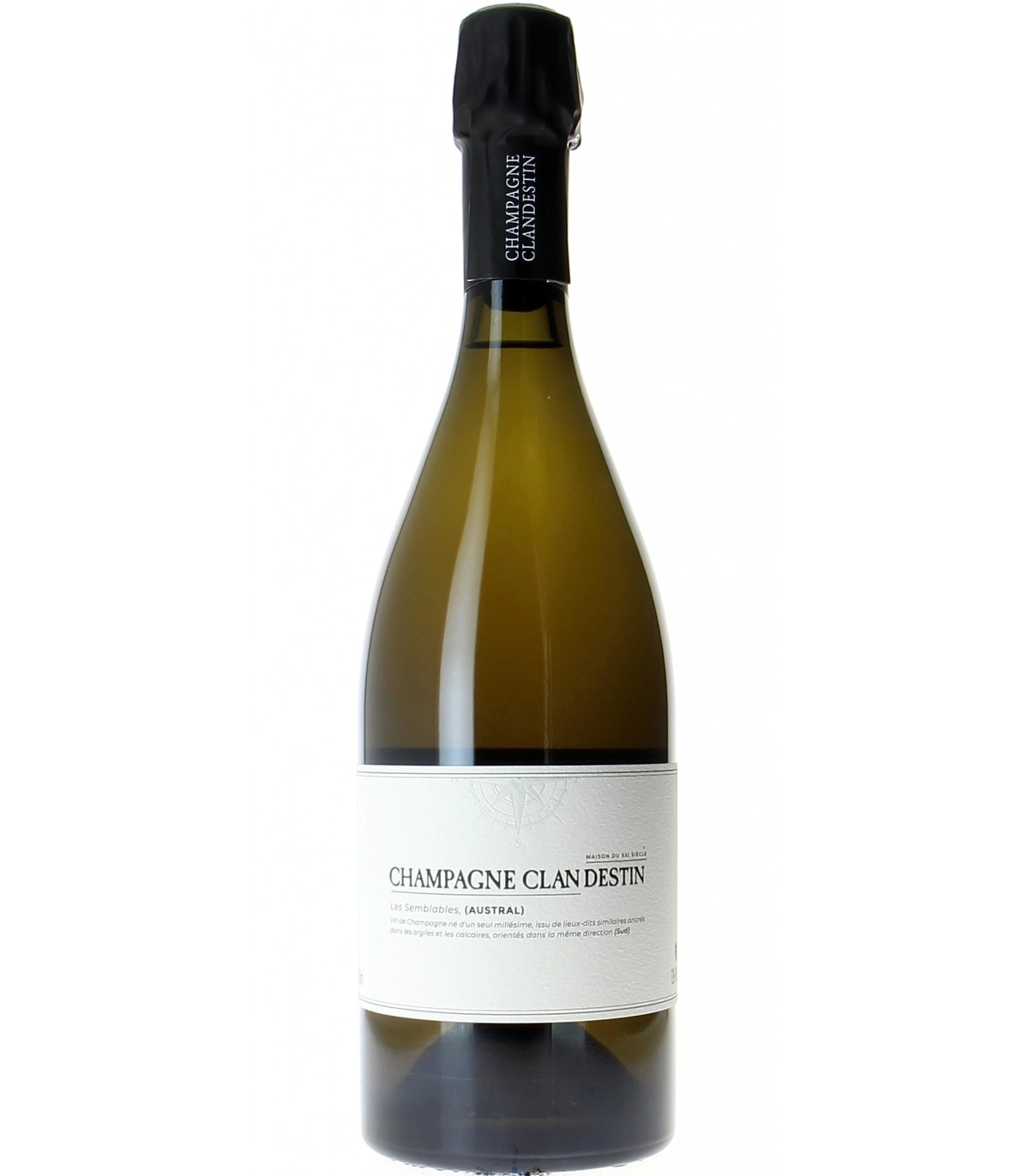 Шампанское Champagne Clandestin  Les Semblable-Austral Brut Nature AOC  Шампань Кландестан Ле Самблабль-Остраль АОС белое экстра брют  2018 750 мл