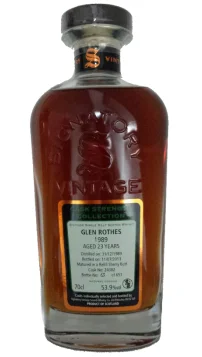 Виски Signatory Vintage, Glen Rothes, Глен Рот, 1989,  matered in a Sherry cask№24382 single cask53,9% bottle one of 650 бут. 70cl