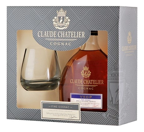 Коньяк Maison Ferrand Claude Chatelier VSOP   500 мл   + бокал в подарочной упаковке