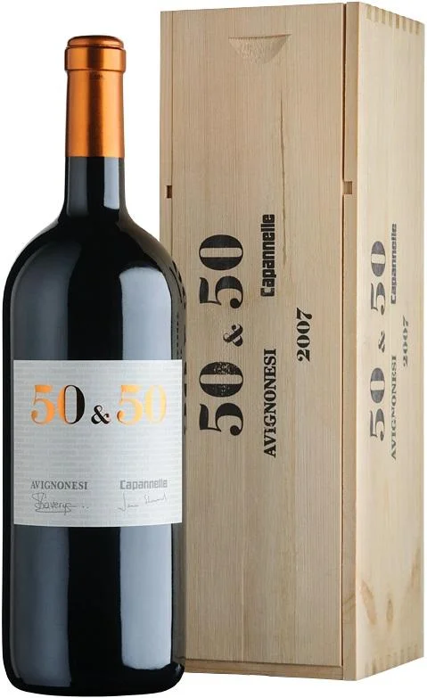 Вино Avignonesi-Capannelle 50 & 50 Vino da Tavola di Toscana IGT, 50 & 50 да Тавола ди Тоскана 2008, 1.5