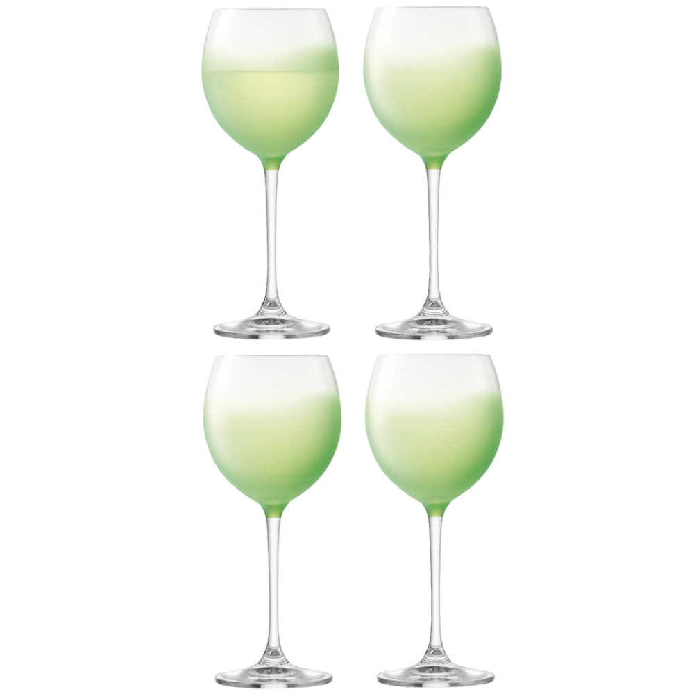 Бокалы LSA International Haze Wine Apple Set of 4 glasses СА Интернешнл Хэйз Вино Зеленый Набор из 4 бокалов 400 мл