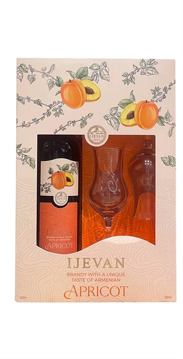 Коньячный напиток Иджеван Абрикос в подарочной упаковке с бокалом 7 лет 500 мл