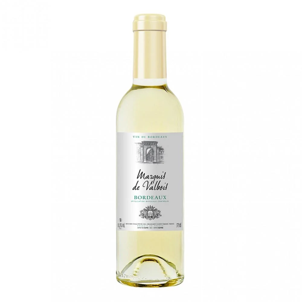 Вино  Marquis de Valbois Bordeaux AOC Маркиз де Вальбуа Бордо белое сухое 375  мл