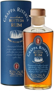 Граппа  Sibona  Grappa Riserva Rum Wood Finish  in tube  500 мл