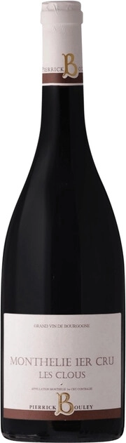 Вино Pierrick Bouley Monthelie 1-er Cru Les Clous  Пьеррик Були Монтели Премье Крю Ле Клу   2019 750 мл