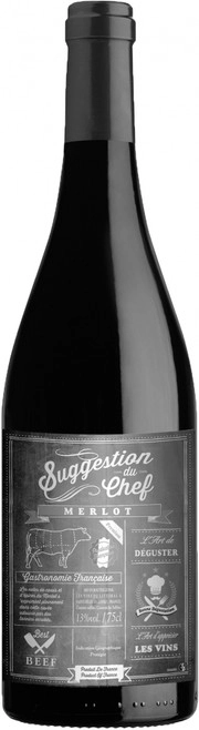 Вино   Suggestion du Chef  Сюгжестион дю Шеф Мерло 2020  750 мл