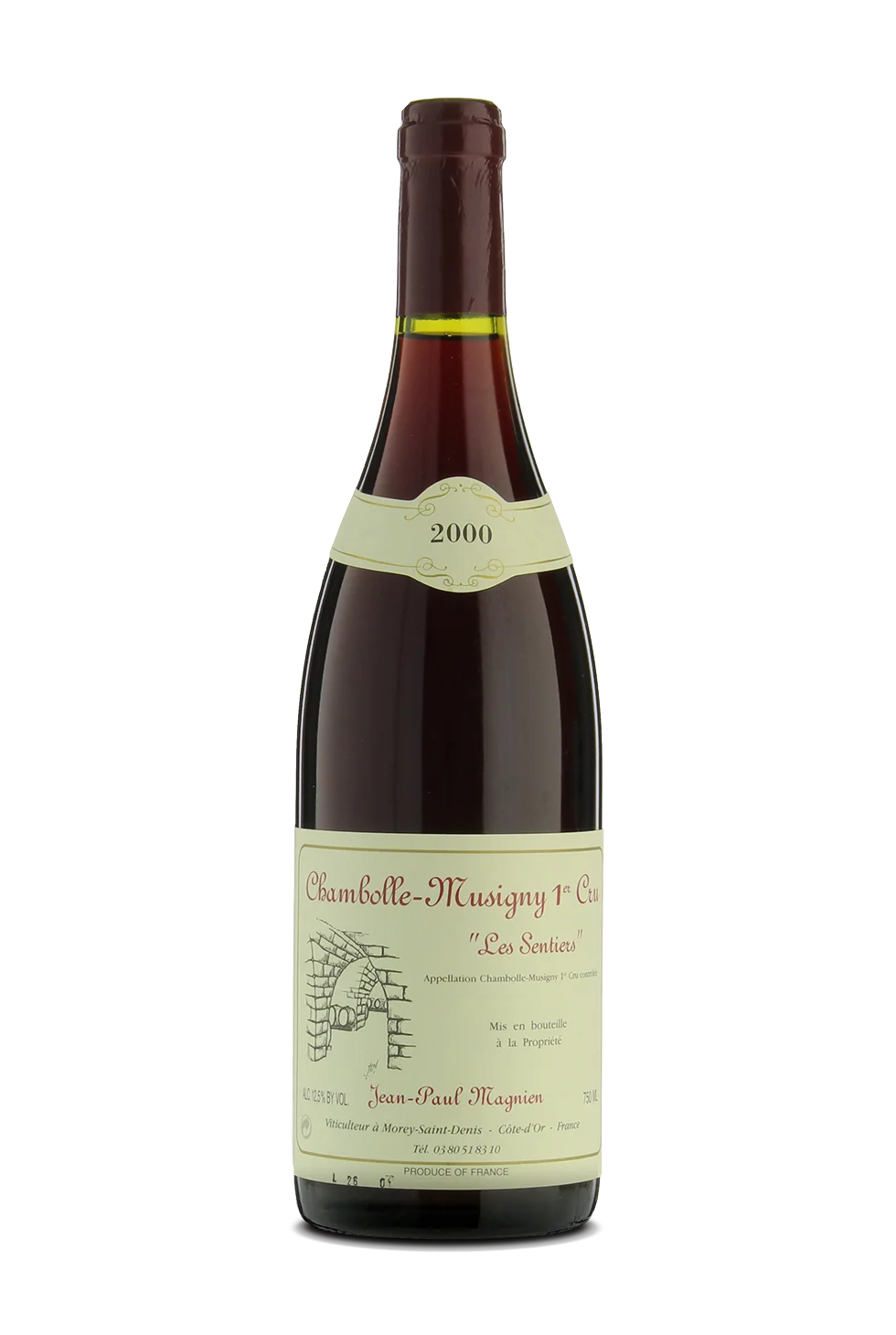 Вино Domaine Jean-Paul  Magnien Chambolle-Musigny Les Sentiers 1er Cru АОС Домен Жан-Поль Маньен Ле Сантье Шамболь-Мюзини Премье Крю 2000 750 мл