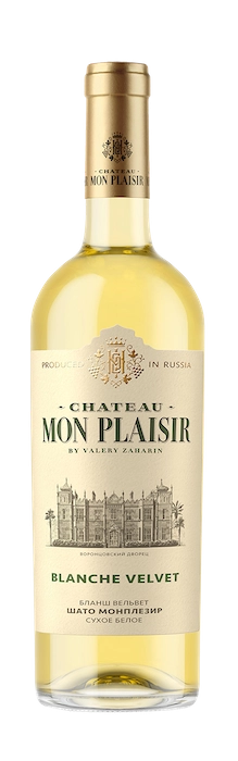 Вино  Chateau Mon Plaisir  Blanche Velvet  Шато Монплезир  Бланш Вельвет белое сухое   750 мл