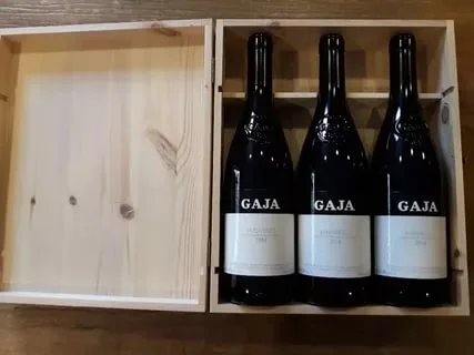 Набор  Gaja  Barbaresco   1 x Sori Tildin 2015 + 1 x Costa Russi 2015 + 1 x Sori San Lorenzo 2015   в деревянном ящике   3  шт х  750 мл