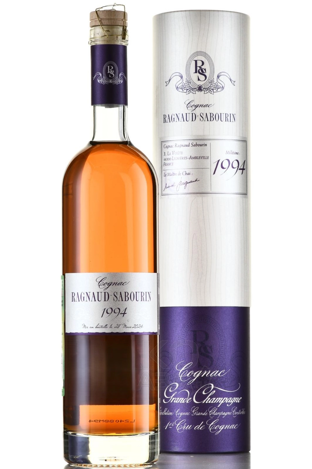 Коньяк Ragnaud-Sabourin Millesime Grande Champagne in tube 1994  700 мл