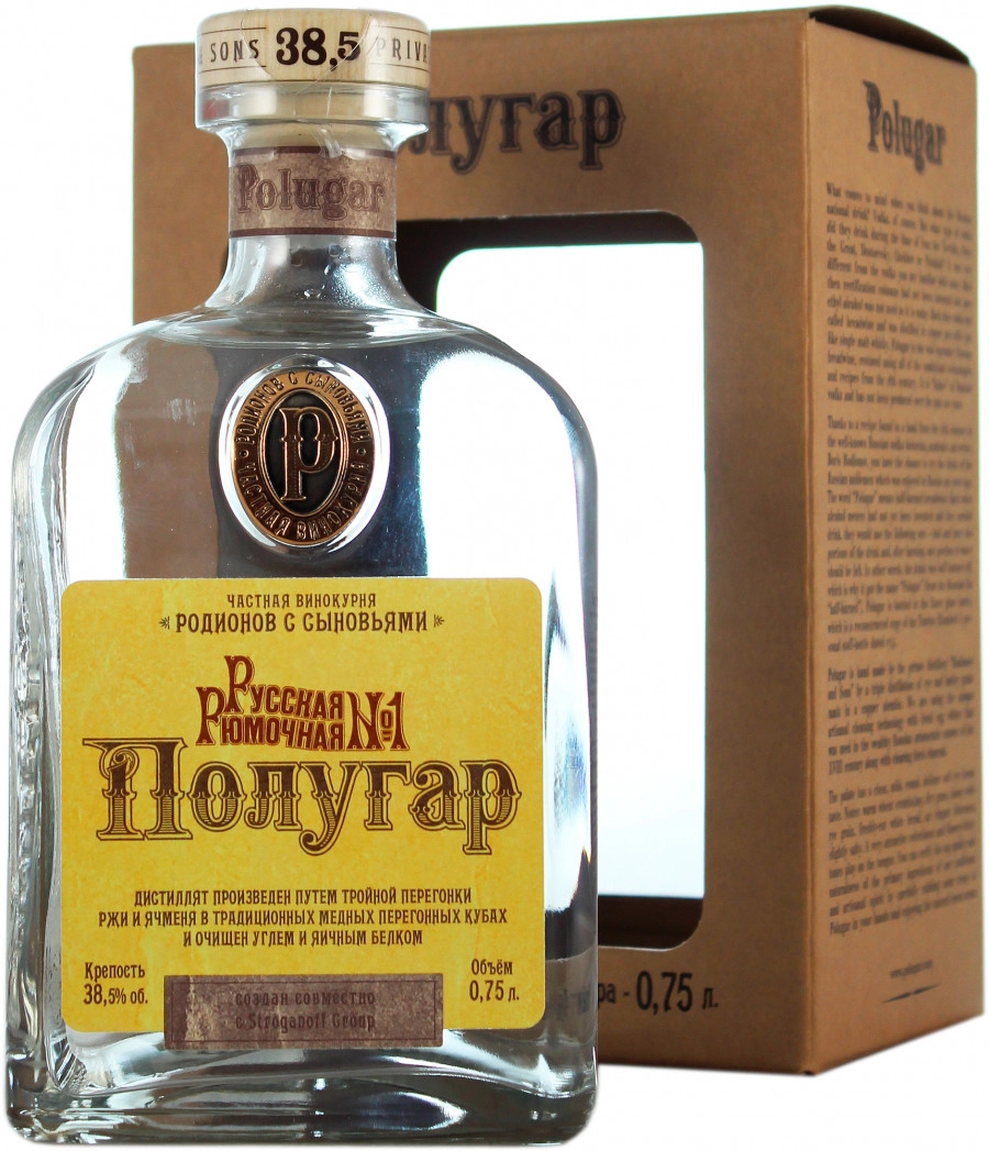 Водка Polugar Russkaya Ryumochnaya №1  gift box  750 мл