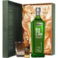 Подарочный набор виски Kavalan Concertmaster Port Finish  + KING CAR Conductor  50 мл  Кавалан Концертмастер Порт Финиш  700 мл + Кинг Кар Кондактор 50 мл + бокал