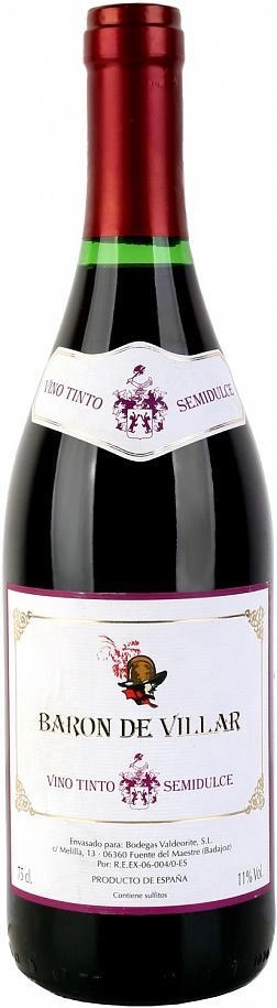Вино Valdeorite Baron de Villar Tinto Semidulce Вальдеорите Барон де Вилляр Тинто Семидульче  750 мл