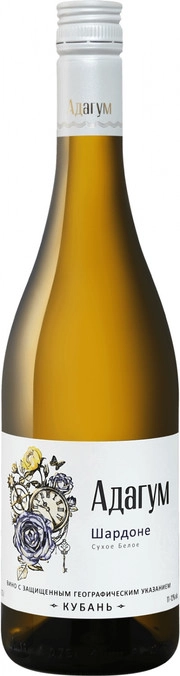 Вино  Адагум   Шардоне  Кубань ЗГУ  750  мл