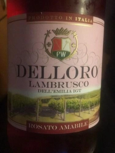 Игристое вино Delloro Lambrusco Dell'Emilia Rosato  IGT 750 мл