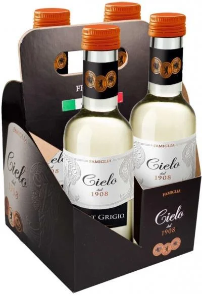 Винный набор Cielo E Terra Pinot Grigio  gift set of 4 bottle Чело Э Терра Пино Гриджио подарочный набор из 4-х бутылок   2012 187 мл
