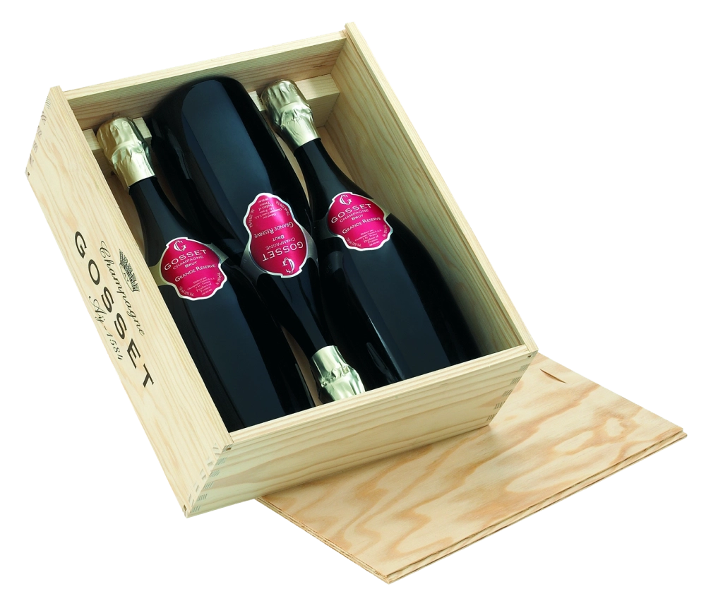 Шампанское  Gosset  Grand Reserve Brut  wooden box for 3 bottles  750 мл