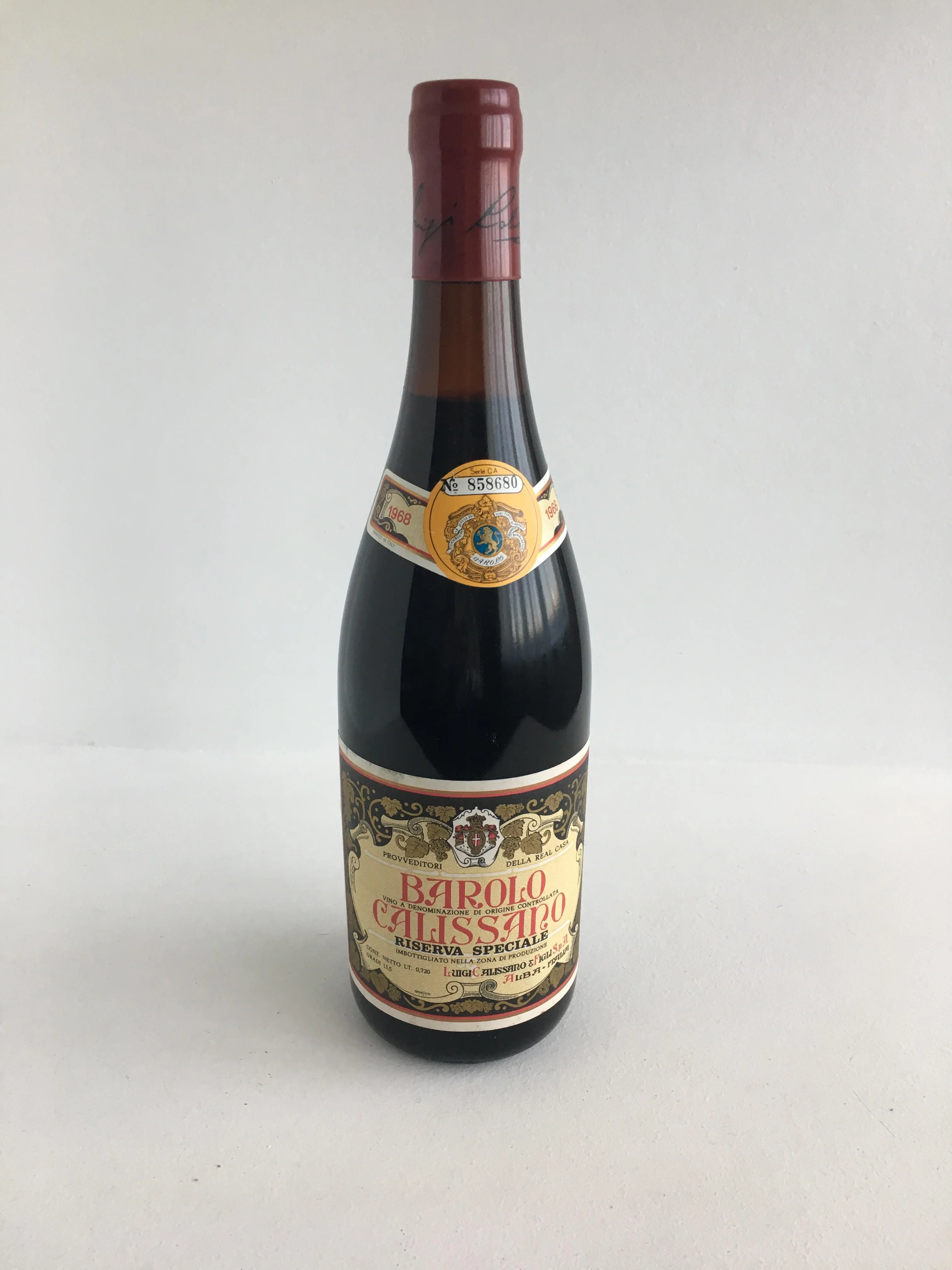 Вино Barolo Luigi Calissano Riserva Speciale 1968 Бароло Луиджи Каллисано Ризерва Спесиале 1968 0,75 13,5%