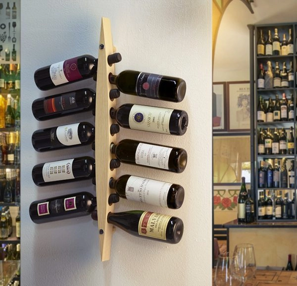 Подставка на стену для бутылок вина Legnoart Enoteca светлое дерево