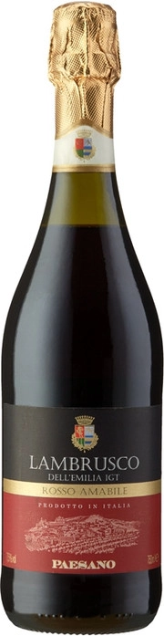 Игристое вино "Paesano" Lambrusco  Rosso  Amabile  750 мл