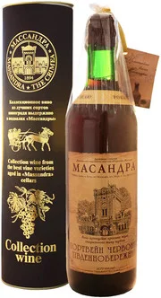 Портвейн коллекционный Массандра красный Южнобережный в подарочной упаковке 1987 700 мл