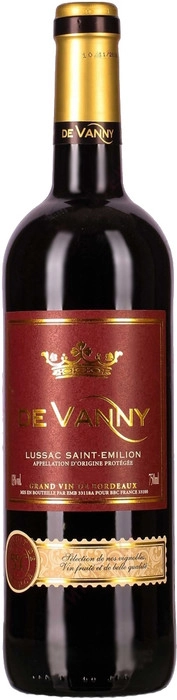Вино  De Vanny  Lussac Saint-Emilion   Де Ванни  Люссак Сент-Эмильон   2018  750 мл