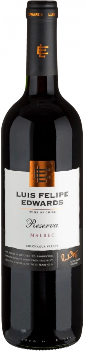 Вино  Luis Felipe Edwards Reserva Malbec  Valle de Colchagua DO  2022  750 мл