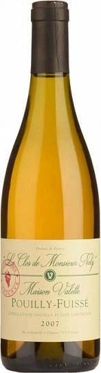 Вино Maison Valette, Pouilly-Fuisse "Le Clos de Monsieur Noly" Vieilles Vignes AOC  Мезон Валет, Пуйи-Фюиссе "Ле Кло де Месье Ноли" Вьей Винь  2007  1500 мл