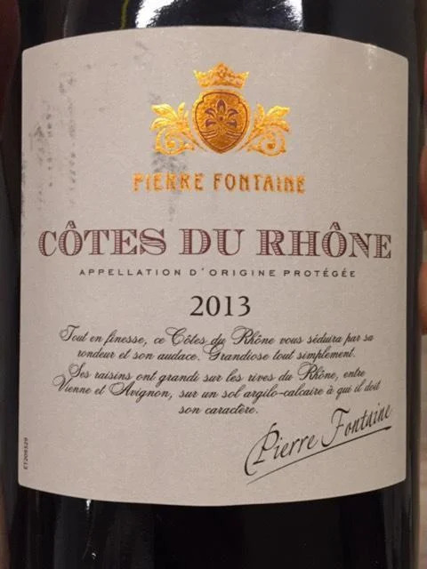 Вино Les Grands Chais De France, Pierre Fontaine Cotes du Rhone AOC, 2013/Ле Гран Ше Де Франс, Кот дю Рон Пьер Фонтен , 2013 750 мл