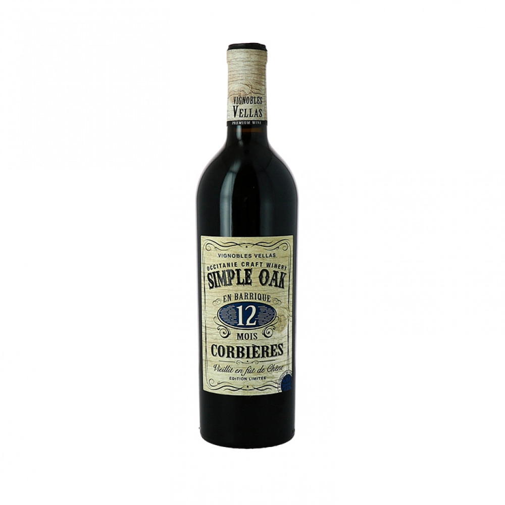 Вино Simple Oak 12 mois AOP Corbieres red dry  Симпл Оак 12 АОП Корбьер  красное сухое  2019 750 мл