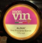 Игристое вино  Monvin Alzaia Glera Frizzante Brut Veneto IGP  20 л