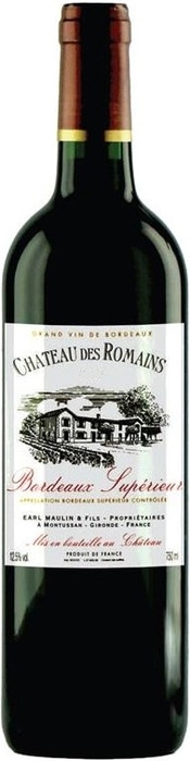 Вино  Chateau des Romains  Bordeaux Superieur AOC  Шато де Рома Бордо Сюпериёр 2015 750 мл