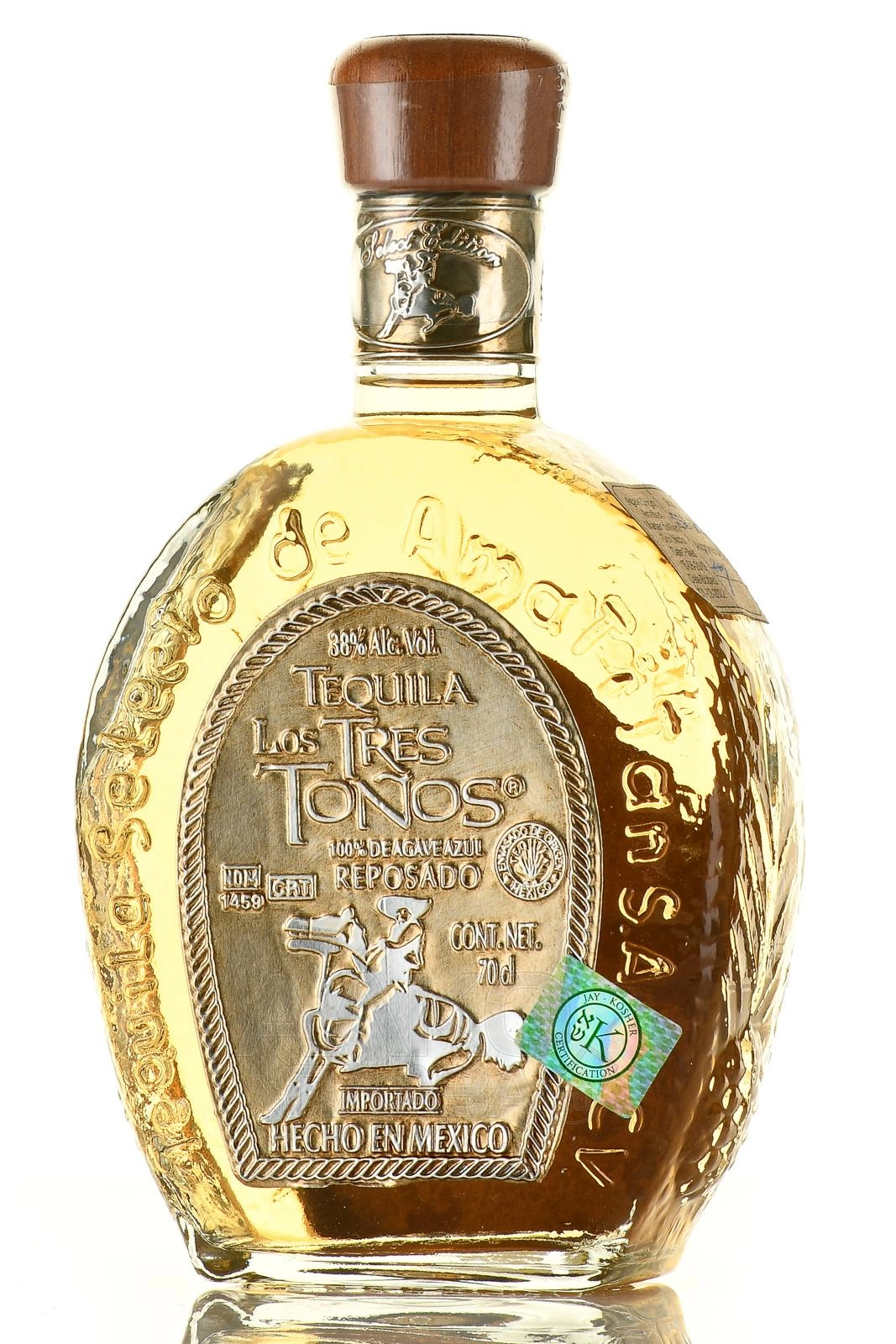 Teкилa Los Tres Toños  Reposado  Лос Трес Тонос  Репосадо  700 мл  38 %