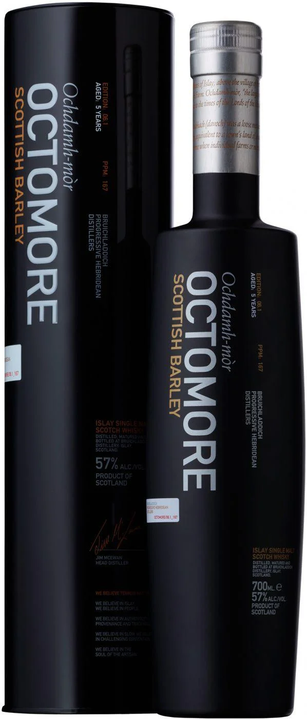 Виски Bruichladdich Octomore Scottish Barley  08.1   Бруклади Октомор Скоттиш Барли 08.1  в подарочной упаковке  700 мл