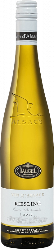 Вино Laugel  Riesling   Cuvee Selectionnee Alsace AOC  Лаужель  Рислинг  Кюве Селексьон Эльзас 2017 750 мл