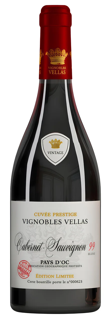 Вино Vignobles Vellas, Cabernet Sauvignon 99 Blend, Pays d'Oc IGP  750 мл 14,5%