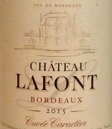 Вино Chateau Lafont  Cuvée Caractère Bordeaux AOC  2015 750 мл