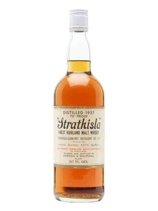 Виски "CONNOISEURES CHOICE" Strathisla, "Выбор знатока" Стратайла, 1937, 40% 75cl старый розлив хрустальный декантер в деревянной коробке с хрустальным бокалом
