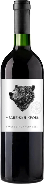 Вино Прохлада  Медвежья Кровь полусладкое 700 мл  12%