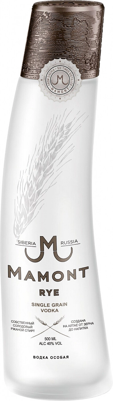 Водка Мамонт  Ржаная  500 мл 40 %