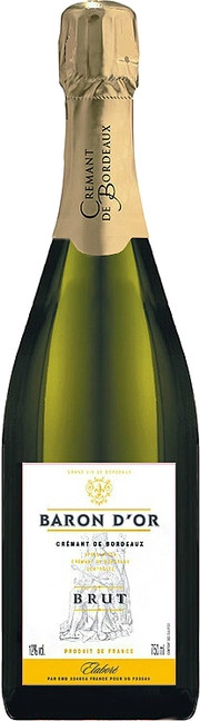 Игристое вино  Baron d'Or" Brut  Cremant de Bordeaux AOC   750 мл