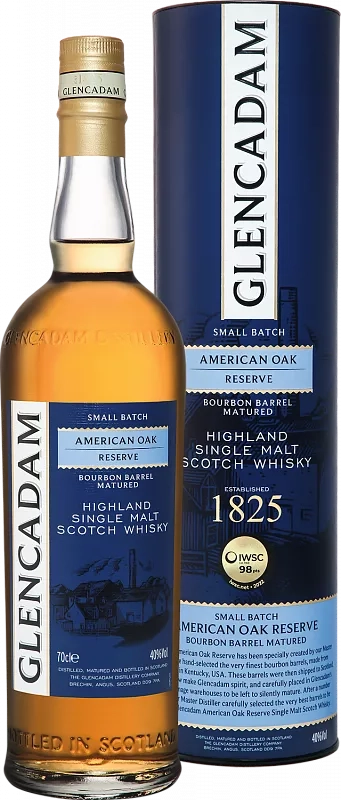 Виски Glencadam American Oak Reserve Bourbon Barrel Matured Highland Single Malt Scotch Whisky gift box 40% 700 мл