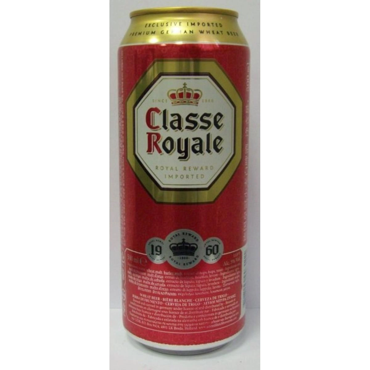 Пиво ROYALE Premium Hefeweissbier  КЛАСС РОЙАЛ Премиум Хефевассбир   Ж/Б 500 мл