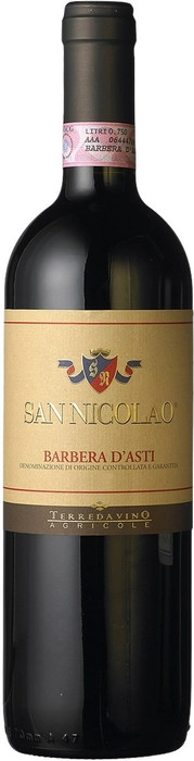 Вино Terre da Vino, "San Nicolao", Barbera d'Asti Сан Николао Барбера Д Асти  2018 750 мл