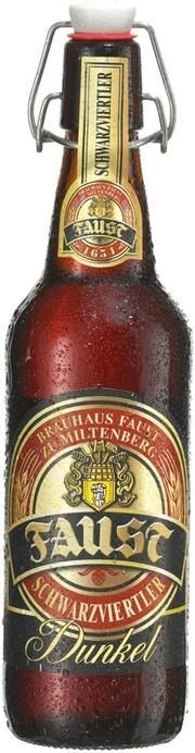 Пиво Faust Schwarzviertler Dunkel  Фауст  Шварцфиртлер Дункель стекло 500 мл