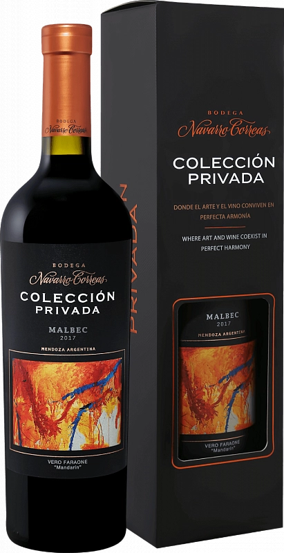 Вино Вodega Navarrо Correas Coleccion Privada Malbec  Mendoza DO  Бодега Наварро Корреас Колексьон Привада Мальбек  в п/у  2019 750 мл